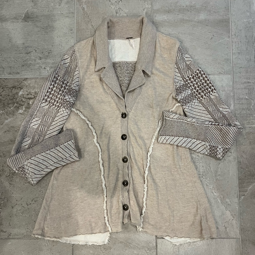 Free People Tan Knit Cardigan